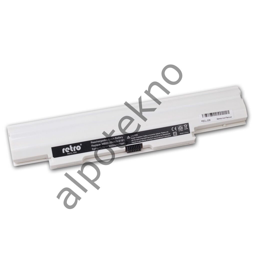 RETRO Casper MB50, Vestel MB50 Notebook Bataryası - Beyaz - 3 Cell - 32Wh
