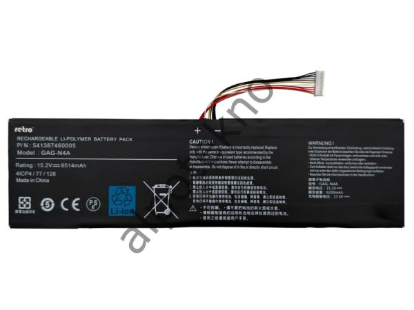 RETRO Gigabyte G-Style GAG-N4A Notebook Bataryası
