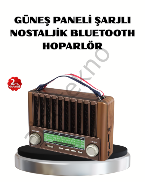 Solar Hoparlör Bluetooth FM AM SW Radyo Çok Fonksiyonlu Şarjlı