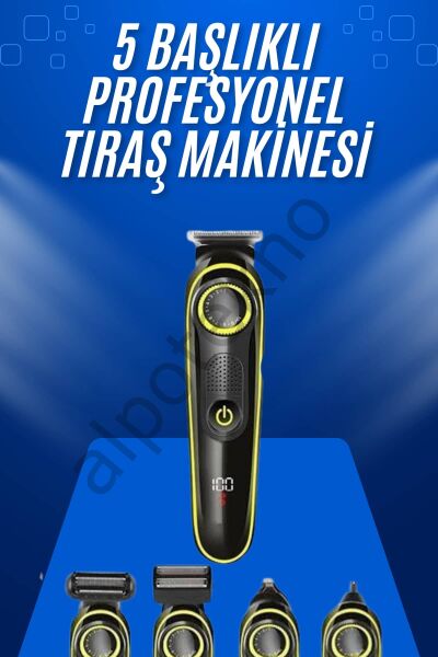 Tıraş Makinesi Şarjlı 5 Başlıklı Burun ve Kulak Temizleme