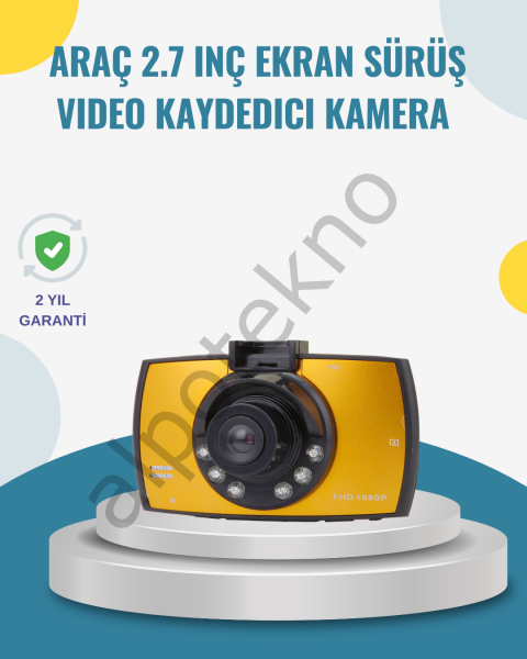 Araç İçi HD DVR Kamera G Sensor ve Hareket Algılama Özellikli