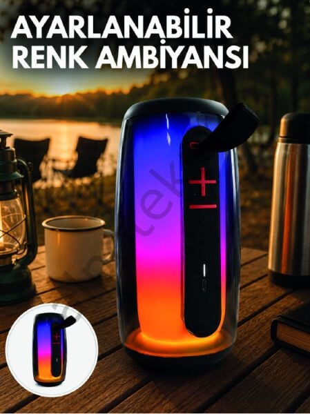 RGB Aydınlatmalı Kablosuz Bluetooth Hoparlör USB Bellek TF Kart Destekli