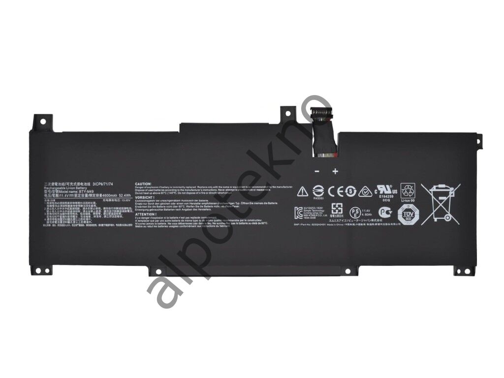 RETRO MSI BTY-M49 Notebook Bataryası - Ver.1 - Siyah Soket