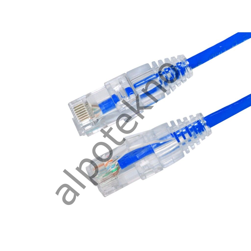 AGER AC-602-0015 15CM UTP SLIM CAT6 PATCH KABLO MAVİ Cu, LSZH AWG 28