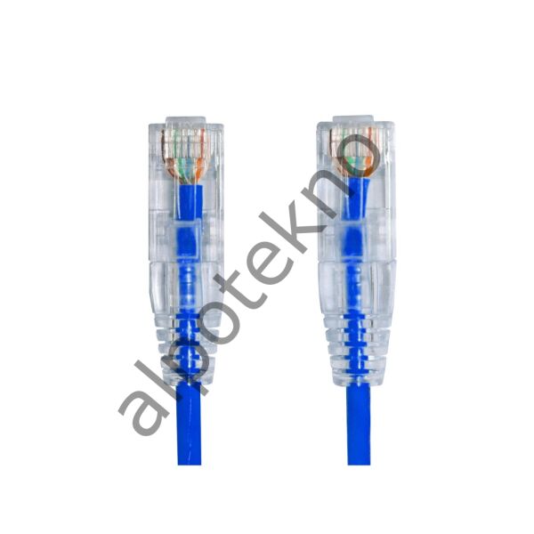 AGER AC-602-0015 15CM UTP SLIM CAT6 PATCH KABLO MAVİ Cu, LSZH AWG 28