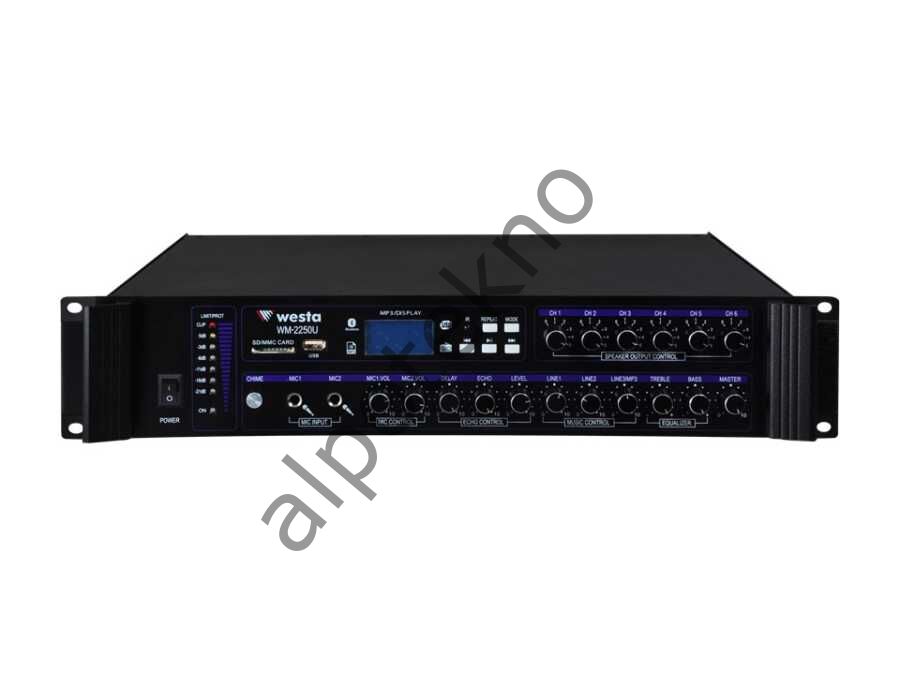 Westa WM-2250U - 6 Bölgeli 250W 100V Mixer Amfi