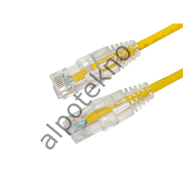 AGER AC-602-0015 15CM UTP SLIM CAT6 PATCH KABLO SARI Cu, LSZH AWG 28