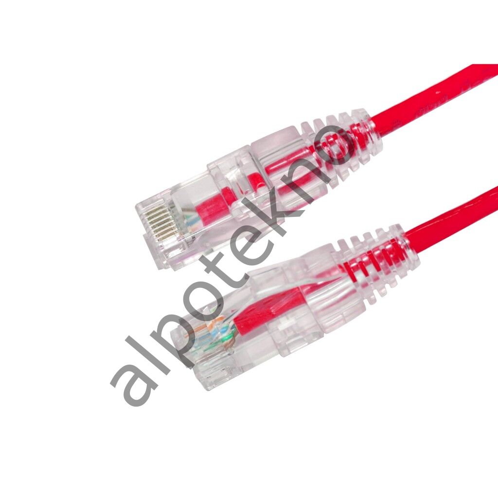 AGER AC-602-0015 15CM UTP SLIM CAT6 PATCH KABLO KIRMIZI Cu, LSZH AWG 28