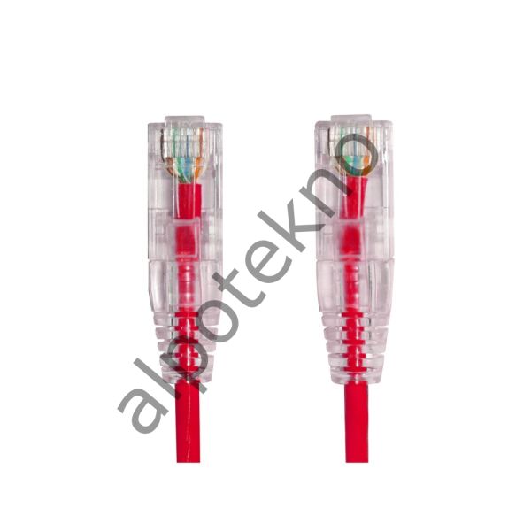 AGER AC-602-0015 15CM UTP SLIM CAT6 PATCH KABLO KIRMIZI Cu, LSZH AWG 28