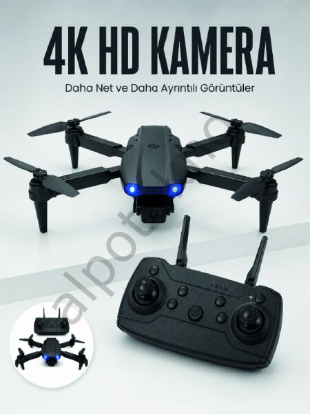 E99 Pro 4K HD Kameralı Katlanabilir Drone APP Kontrollü Uzaktan Kumandalı Mini Drone