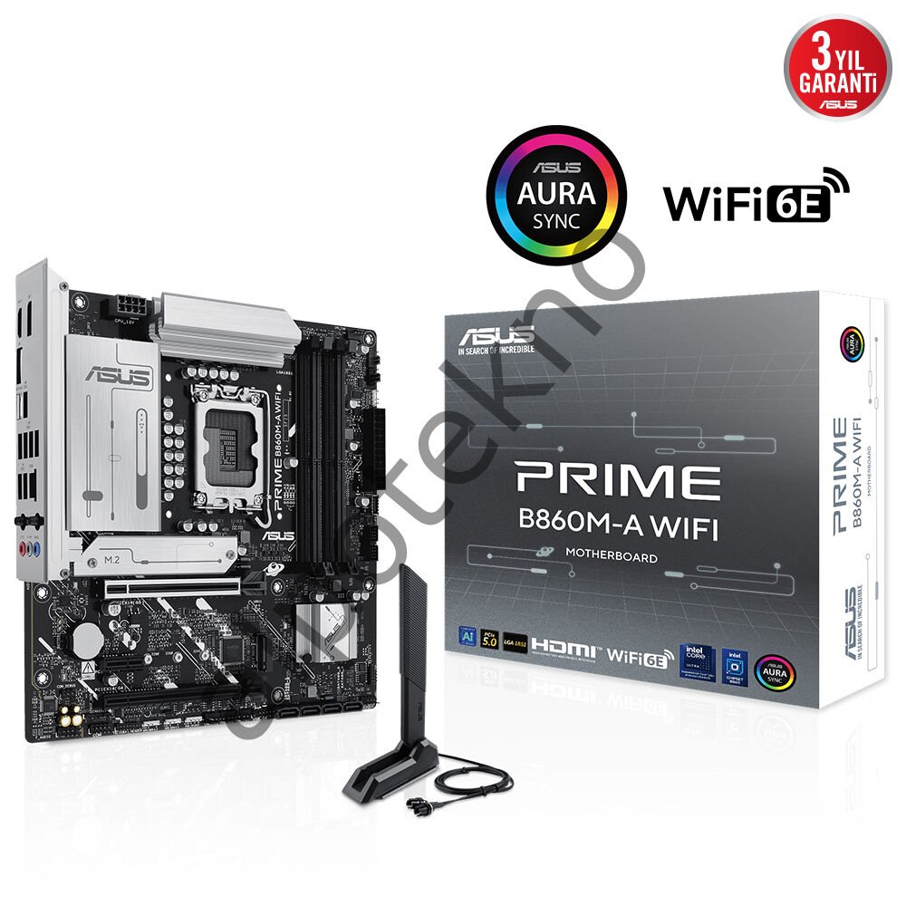 ASUS PRIME B860M-A WIFI 4x DDR5 DP/HDMI 2x M.2 1x 2.5GLAN/WIFI/BT USB3.2 1851P ANAKART