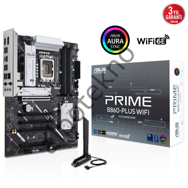 ASUS PRIME B860-PLUS WIFI 4x DDR5 DP/HDMI 2x M.2 1x 2.5GLAN/WIFI/BT USB3.2 1851P ANAKART