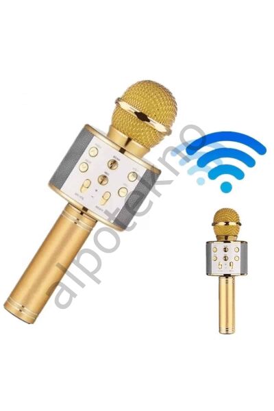 Bluetooth Hoparlör USB AUX SD Kart Kaoroke Mikrofon Uzun Pil Ömrü