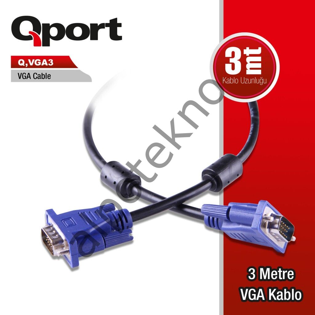 QPORT Q-VGA3 3MT VGA KABLO