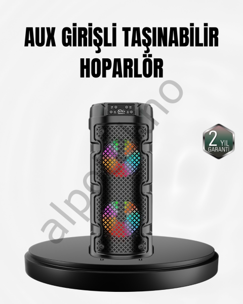 Kablosuz Stereo Hoparlör USB + SD Kart + AUX Destekli Bluetooth 5.0