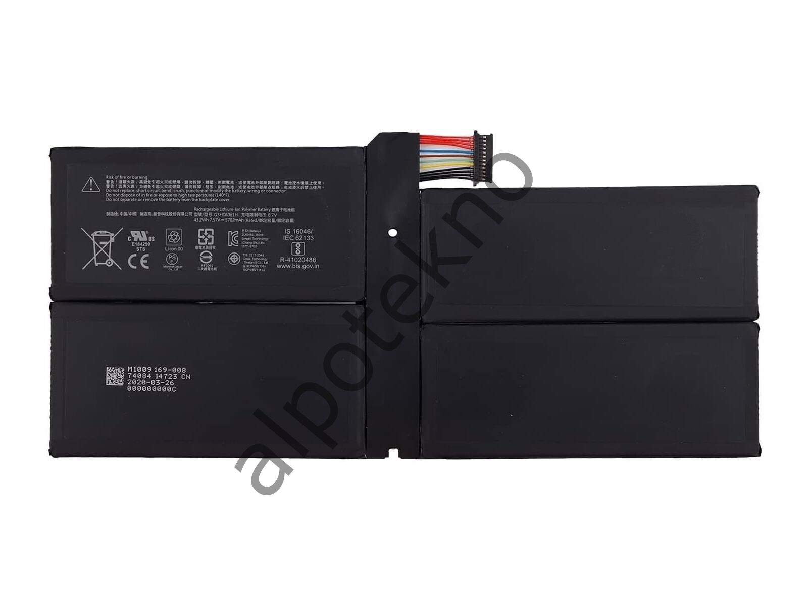RETRO Microsoft Surface Pro 7, G3HTA061H Tablet Bataryası