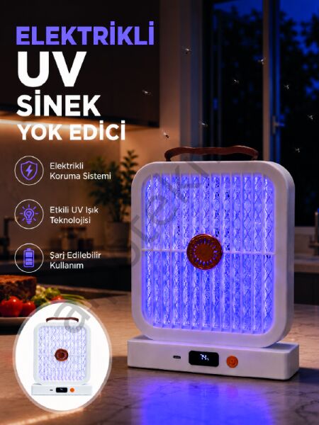 Elektrikli Sinek Öldürücü UV Işıklı Masaüstü Cihaz Beyaz Renk