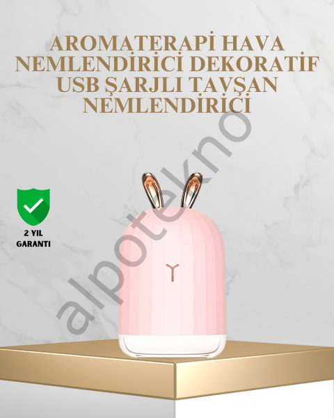 Tavşan Kulak Tasarımlı 200 ml USB Aroma Difüzör ve Hava Nemlendirici