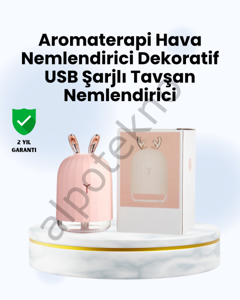 Beyaz Renk Ultrasonik Hava Nemlendirici ve Aromaterapi Difüzörü