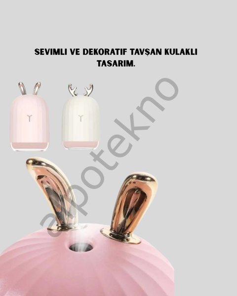 Beyaz Renk Ultrasonik Hava Nemlendirici ve Aromaterapi Difüzörü