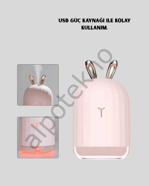 Ultrasonik Hava Nemlendirici 200 ml Aroma Difüzör LED Işıklı Sessiz