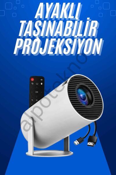 Taşınabilir Projeksiyon Ayaklı Projektör Android Uyumlu HDMI Girişli
