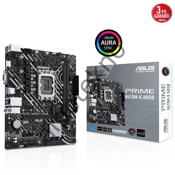 Asus Prime H610M-K ARGB DDR5 1700P DDR5 SES GLAN HDMI/VGA SATA3 USB3.2 mATX