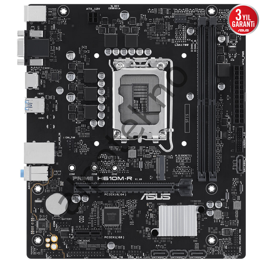 ASUS PRIME H610M-R-SI 2xDDR5 VGA/HDMI/DP 1xM.2 1xGLAN 1700P ANAKART
