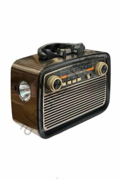 Nostalji Radyo Bluetooth Hoparlör USB-SD Kart Giriş Led Fener Işıklı Bataryalı Pilli Yeni Nesil