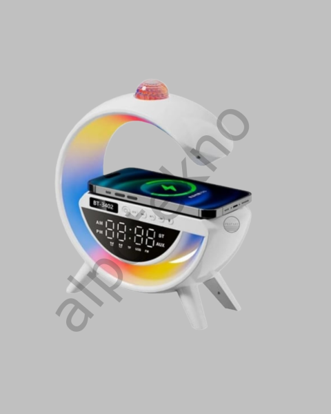 Kablosuz Şarjlı Dijital Saat RGB Işıklı Bluetooth Hoparlör Çok Fonksiyonlu