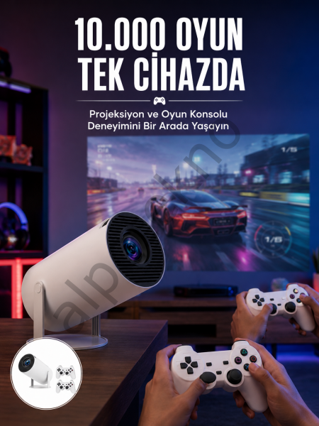 Projeksiyon Cihazı Video Oyun Konsolu 8 GB Hafıza LCD Ekran Kumandalı Yeni Nesil