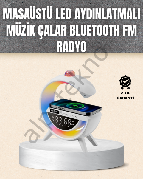 7 Ses Efektli RGB Işıklı FM Destekli Kablosuz Şarjlı Bluetooth Hoparlör