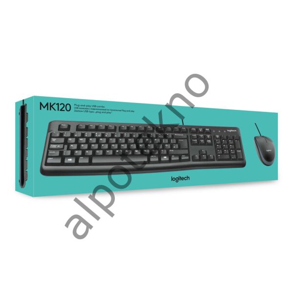 LOGITECH MK120 TÜRKÇE KABLOLU USB STANDART SİYAH 920-002560 Q KLAVYE MOUSE