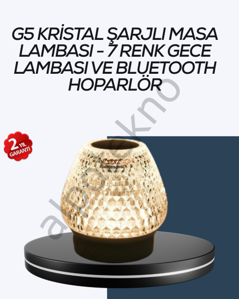 Uzun Pil Ömürlü 7 Renk Işıklı Bluetooth Hoparlör
