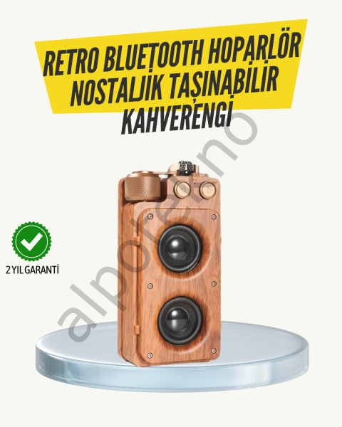 Klasik Görünümlü Bluetooth Hoparlör 360 Derece Stereo ve FM Radyo