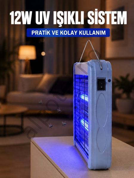 12W UV Böcek Öldürücü Lamba Elektrikli Sinek Sivrisinek Öldürücü Asılabilir