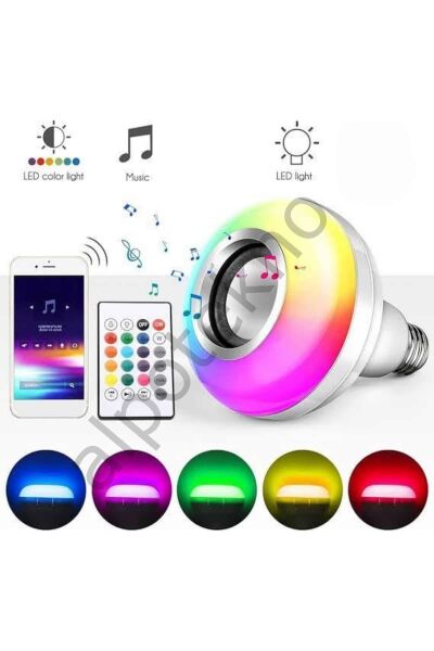 Bluetooth Hoparlör Akıllı Rgb Led Işık Renk Değiştirme Ses Bombası Ampül Görünümlü