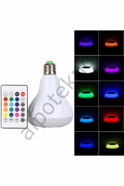 Kumandalı RGB Led Işık Bluetooth Hoparlör Ses Lambası Renkli Ampul