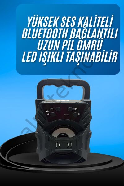 Işıklı Bluetooth Hoparlör Ses Bombası Taşınabilir Yüksek Ses Kaliteli Radyo Özelliği