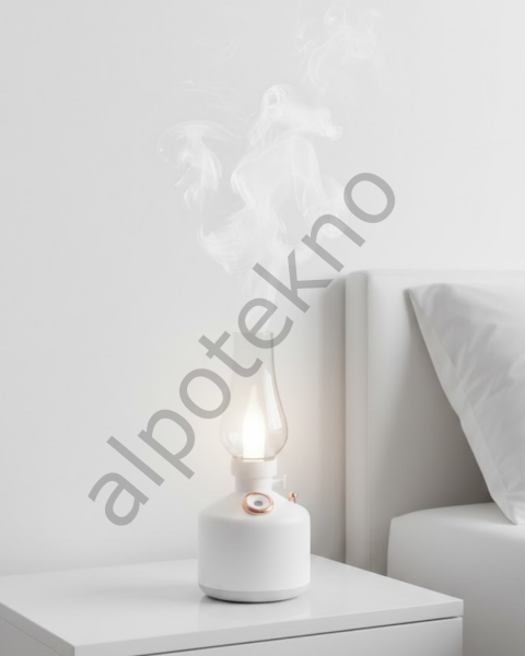 Retro Gaz Lambası Tasarımlı USB Şarjlı Aroma Difüzörü 280 ml Nano Mist Nemlendirici
