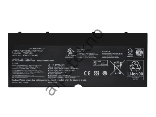 RETRO Fujitsu LifeBook U745, FPCBP425 Notebook Bataryası