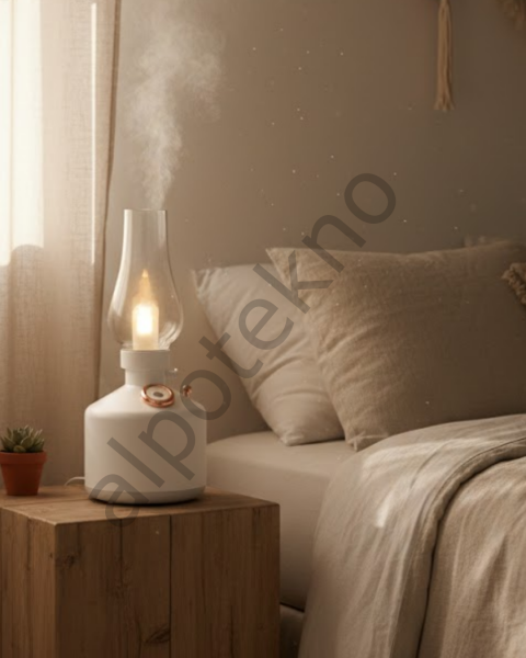 Vintage Dekoratif Gaz Lambası Görünümlü Aromaterapi Difüzör 1200 mAh USB Şarjlı