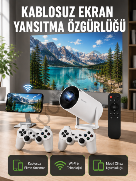 Taşınabilir Çok Fonksiyonlu Projeksiyon – Oyun, Sunum, Netflix ve Eğitim İçin Yeni Nesil
