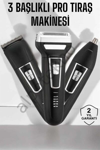 3 Başlıklı Profesyonel Tıraş Makinesi