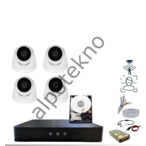 5 Mp Lens 2mp 1080P Full Hd Iç Mekan Dome Güvenlik Kamera Seti 1 Tb HDD Dahil