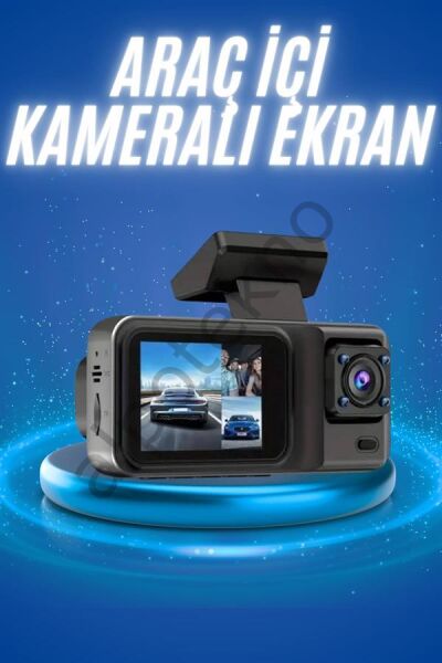 Ekranlı Sürüş Kaydedici DVR Ön ve Arka Kameralı Full HD Çözünürlüklü