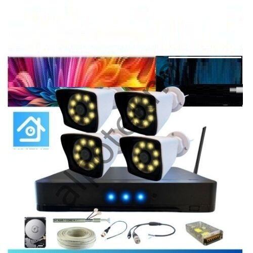 5 Mp Lens 2 Mp 1080P Gece Renkli 4 Kameralı Wıfı Özellikli Kamera Seti 2 Tb HDD