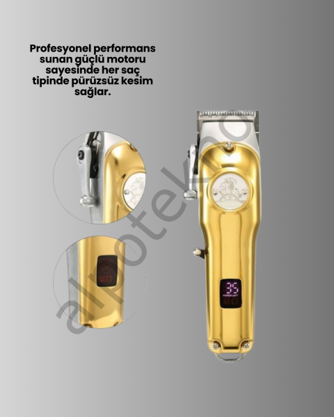 Type-C Şarjlı LCD Ekranlı Profesyonel Saç Sakal Tıraş Makinesi Yeni Nesil