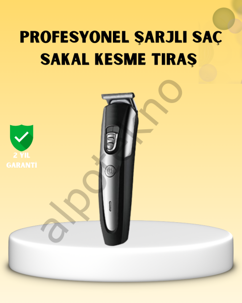 Profesyonel Saç ve Sakal Kesme Tıraş Makinesi Kablosuz Ergonomik Tasarım