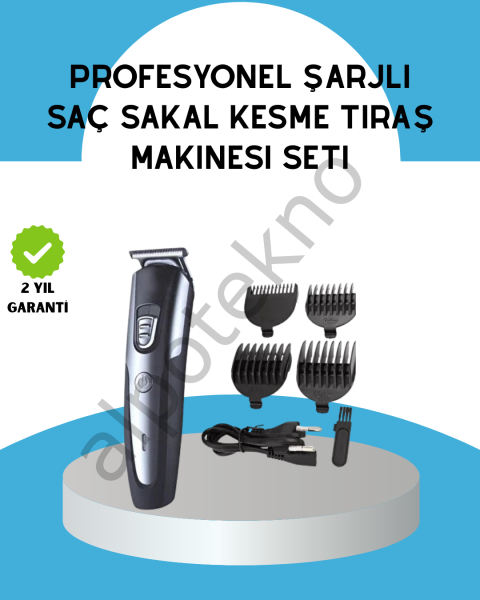 Ergonomik Profesyonel Tıraş Makinesi Saç Sakal Kesme ve Düzeltme